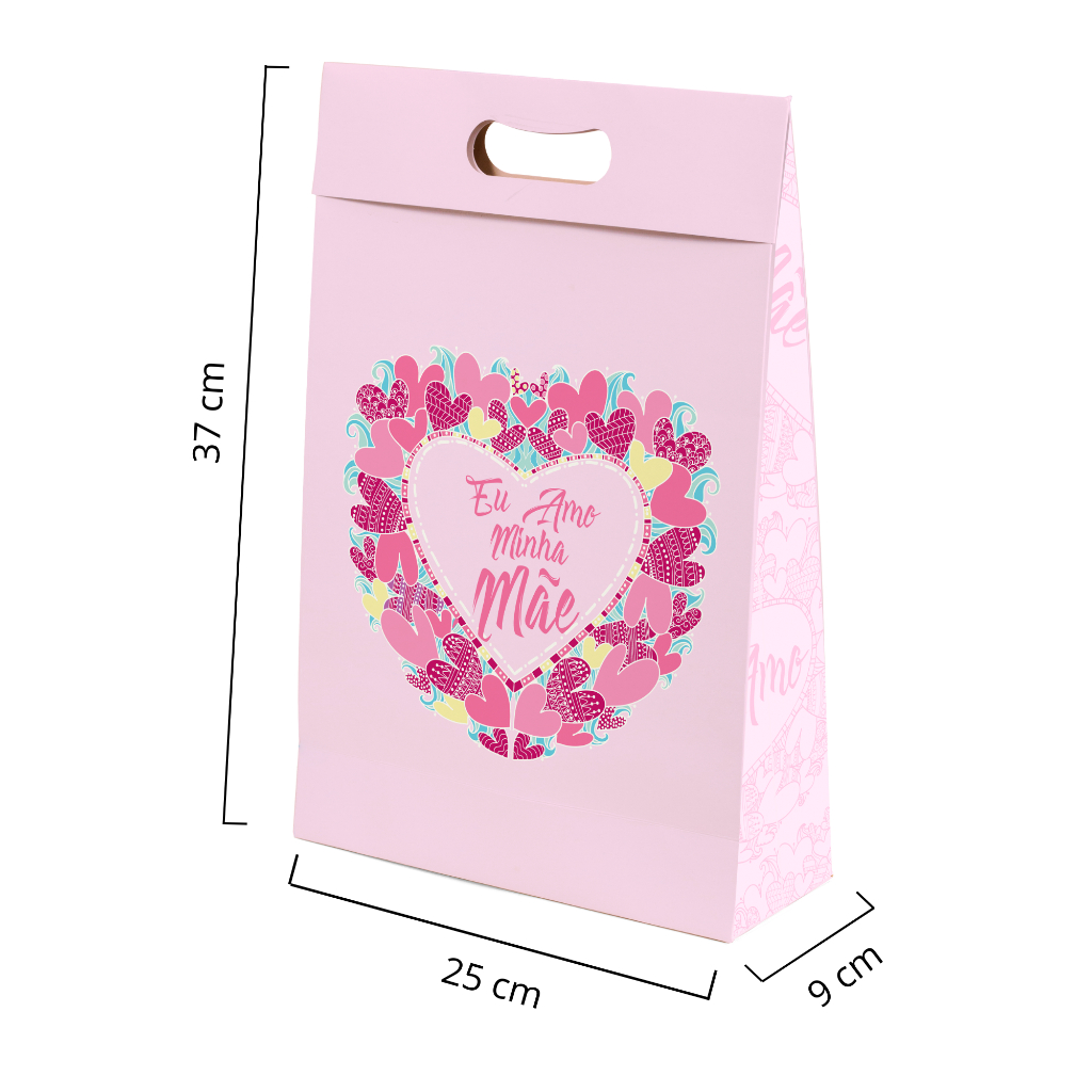 SACOLA DE PAPEL 37x25x9 PARA PRESENTE  MÃES Pacote 10 uni em Oferta na Shopee