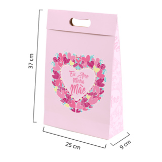 SACOLA DE PAPEL 37x25x9 PARA PRESENTE  MÃES Pacote 10 uni em Oferta na Shopee