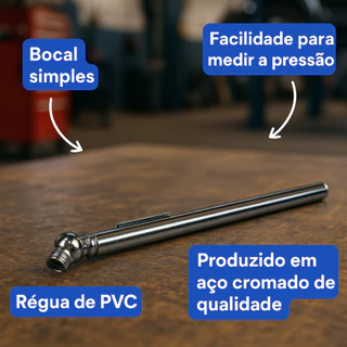 Calibrador de Pneus Medidor de Pressão 50 Libras Tipo Caneta
