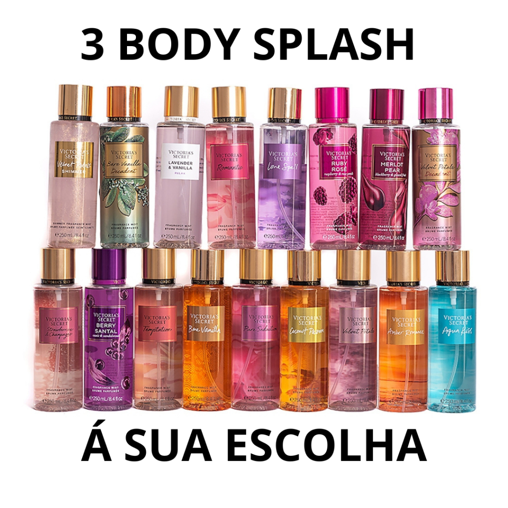 Kit 3 Body Splash Victoria's Secret à escolha Diversas Fragrâncias ...