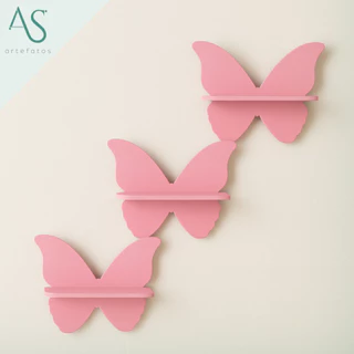 Prateleiras Modelo Borboleta Infantil Decoração Quarto e Sala