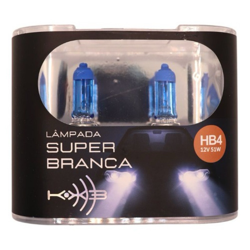 Lâmpada Super Branca Carro Automotiva Luz 12v Farol Par Hb4 | Shopee Brasil