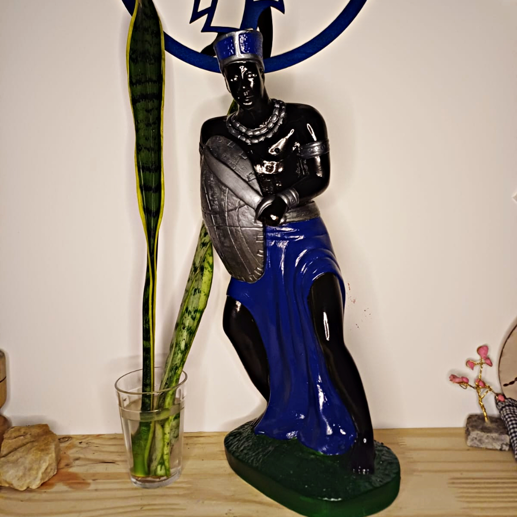 Imagem Orixá Ogum 40cm em Gesso para Firmezas e Congá Candomblé/Umbanda ...