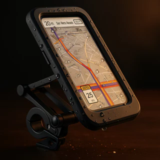 Suporte  de Celular Moto E Bike Á Prova Dágua 360° Articulado Antiqueda Universal Antifurto Titanium em Oferta na Shopee