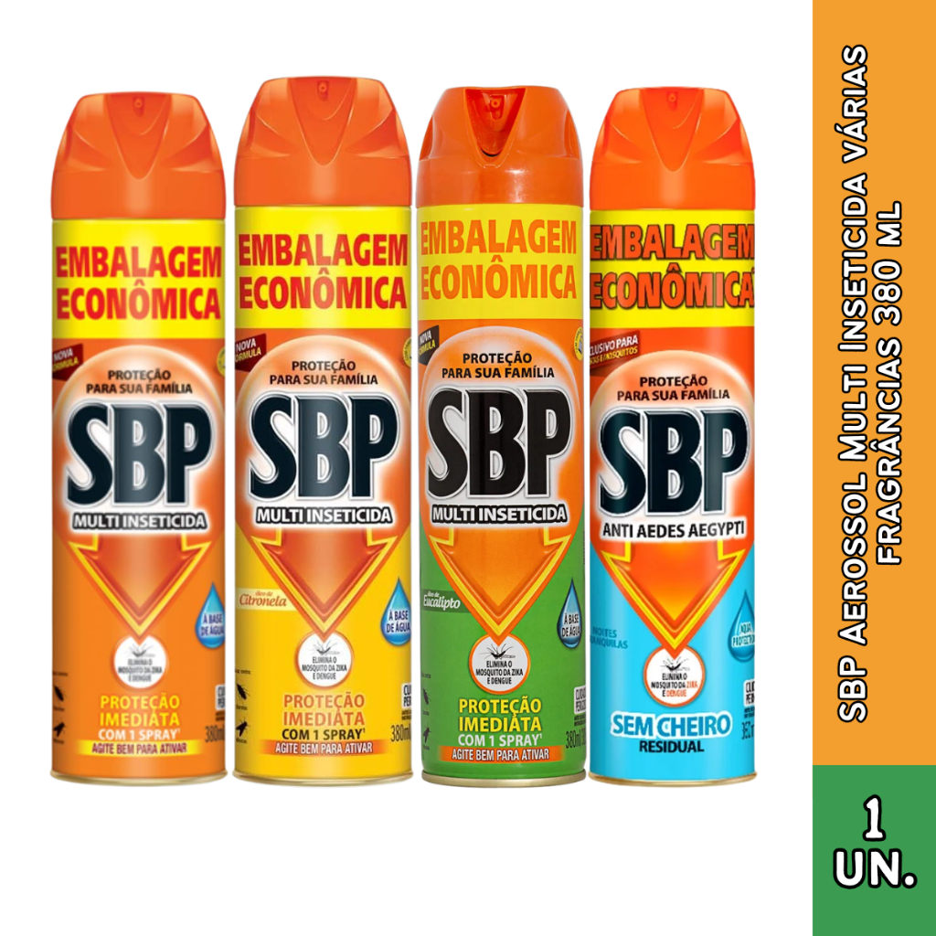 SBP Aerossol Multi Inseticida Várias fragrâncias 380 ml Escolha a ...