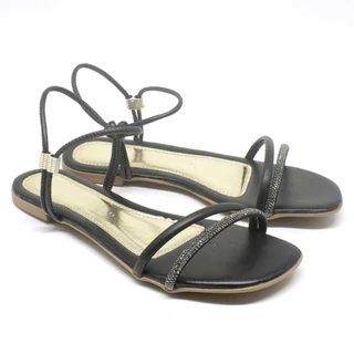 Sandália Rasteira Luxo Ajustavel Strass Confortavel Leve em Oferta na Shopee