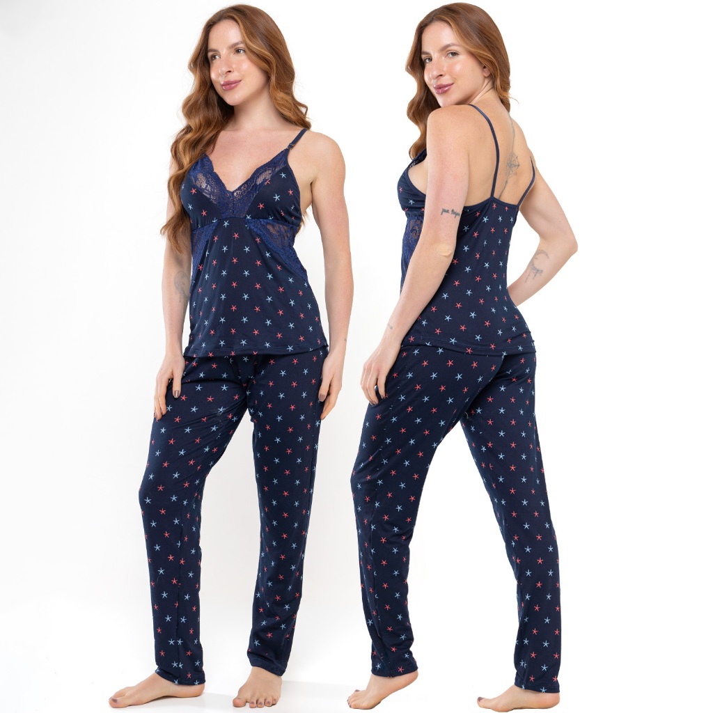 Pijama Feminino Longo Suede Feminino Manga Curta Alça Inverno 012 em Oferta na Shopee