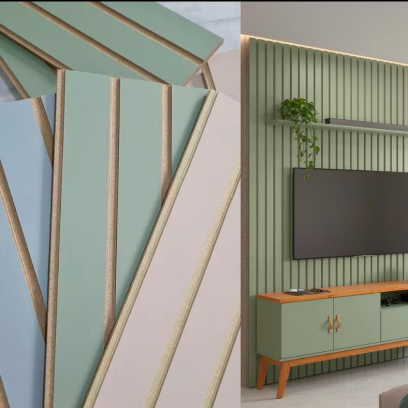 20 Revestimentos Painel Adesivo Ripado Placa Para parede em MDF 45x11cm-Envio FULL