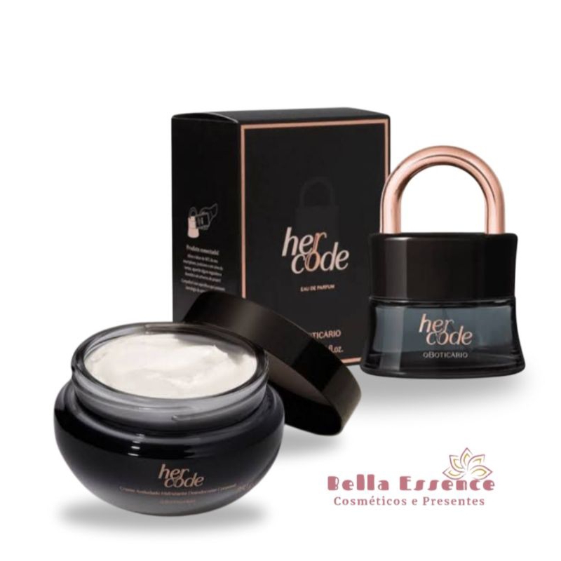 Her Code Boticário Eau de Parfum ou Hidratante Acetinado Corporal ...