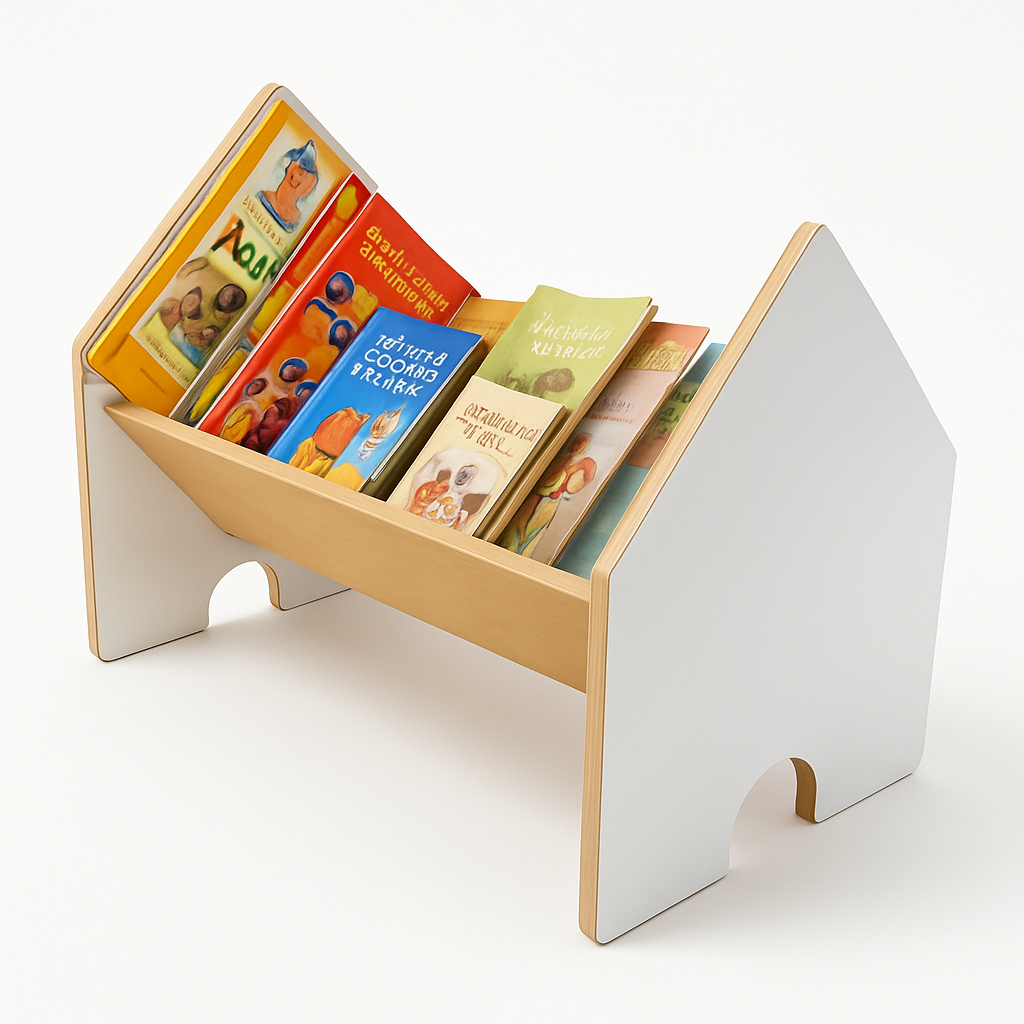 Estante Porta Livros Infantil Revisteiro De Chão Casinha - 60cm