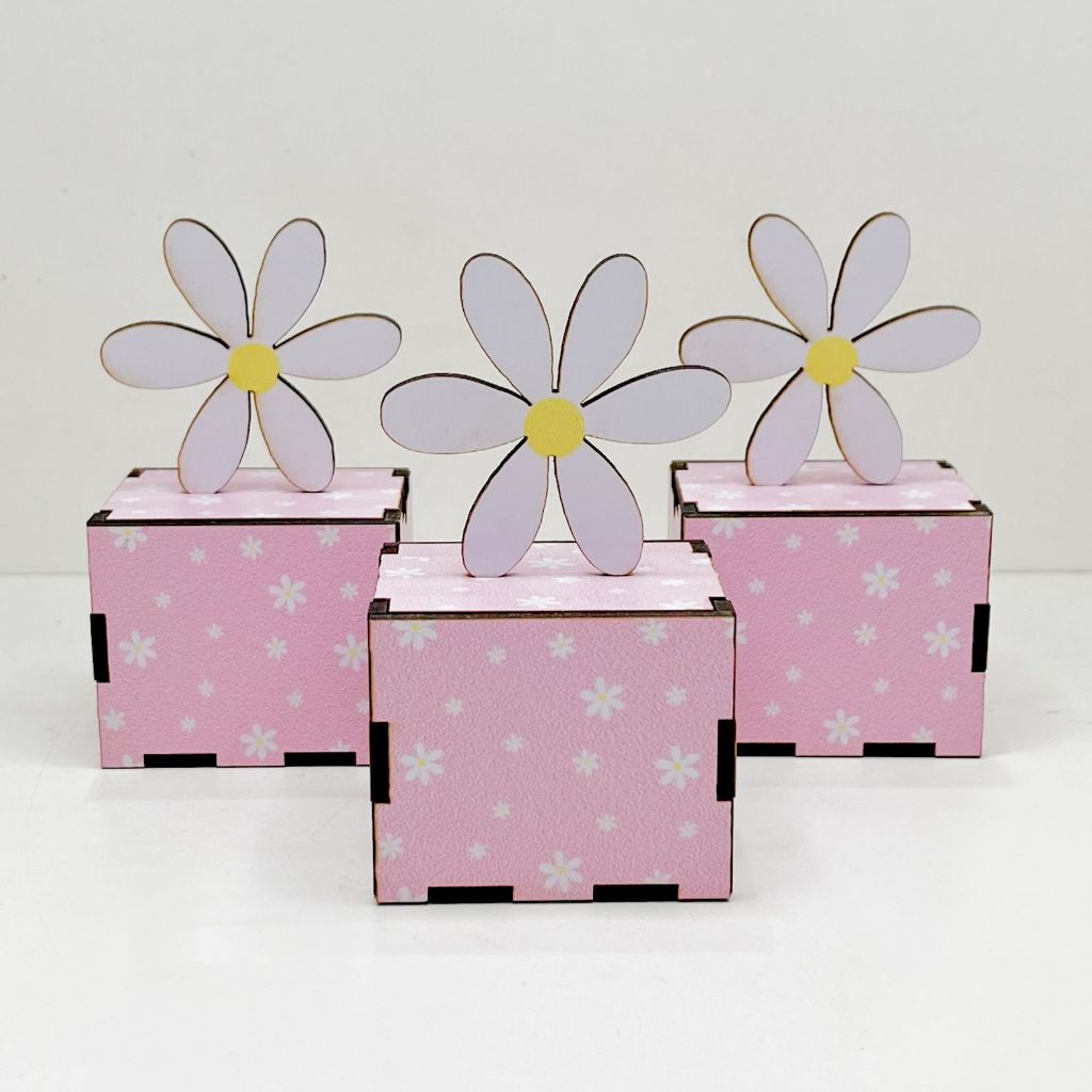 5/10/15/20PCS Mini Cubos Margarida em MDF - Lembrancinha Porta Bombom ...