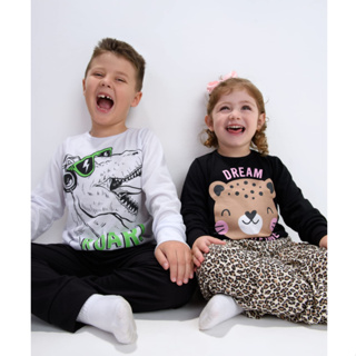 Conjunto Pijama Infantil Manga Longa Menino Menina Inverno Estampa Divertida Qualidade Tamanhos 4 ao 14 em Oferta na Shopee