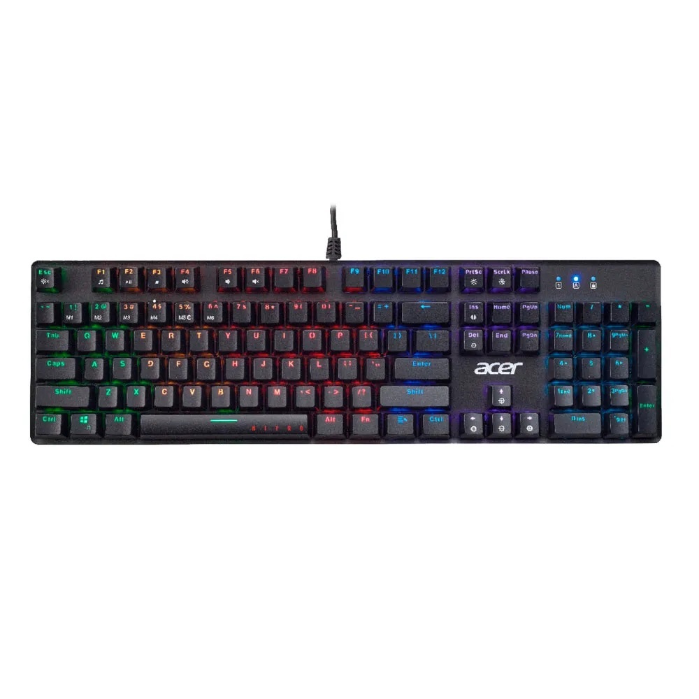 Teclado Mecânico Gamer Acer Nitro NKW202 RGB Switch Blue Anti-Ghosting ABNT2 - GP.KBD11.044