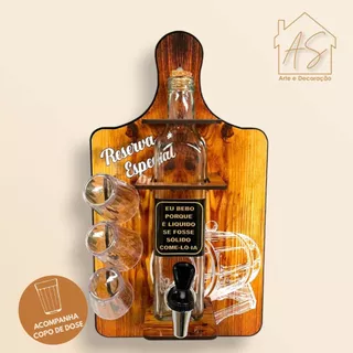 Pingometro Em Madeira Com 3 Copo Dose De Parede Adesivado | Presente para o dia dos pais em Oferta na Shopee