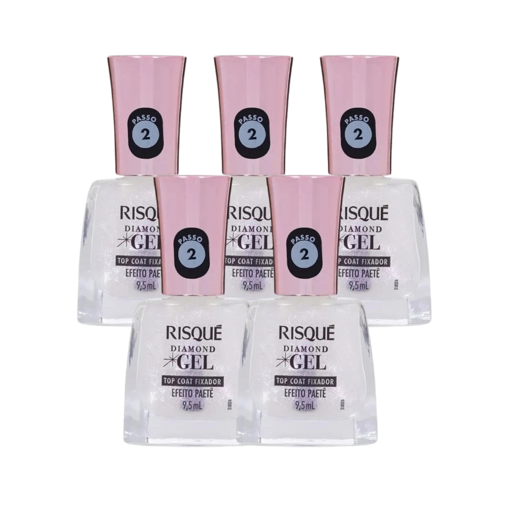 Top Coat Fixador Risque Diamond Gel Paete Kit Com 5 Unidades | Shopee ...