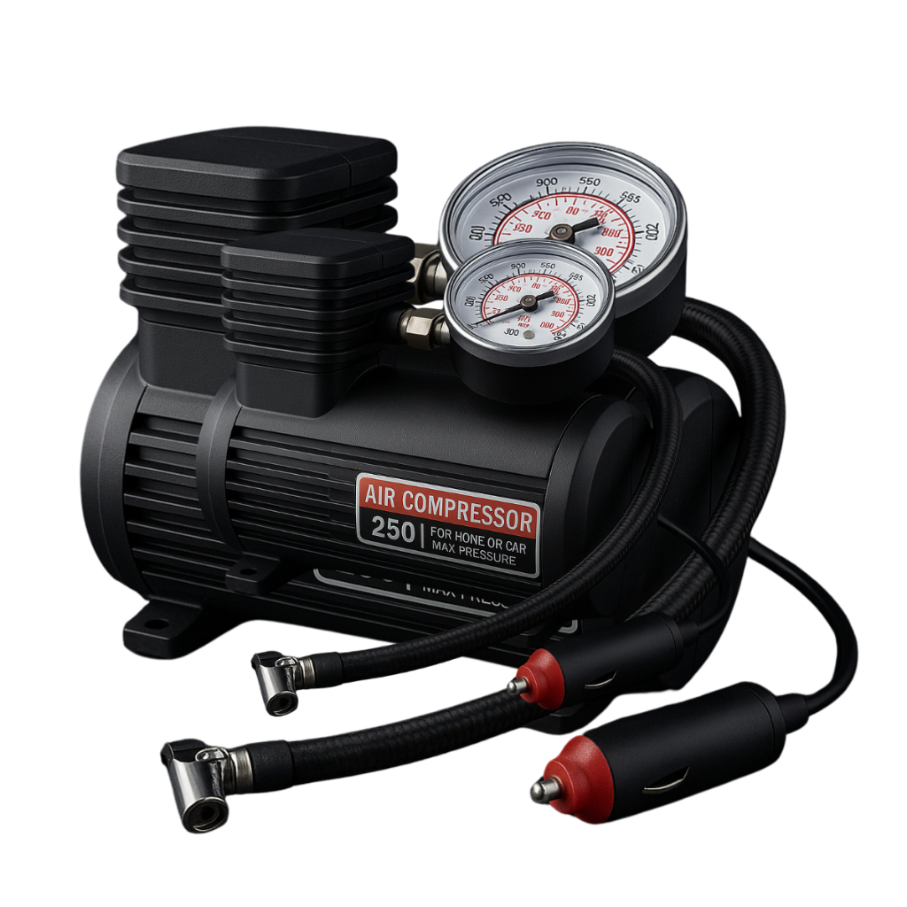 Mini Compressor De Ar Portátil Encher Pneu Carro Moto Bola 12v + Bicos ...