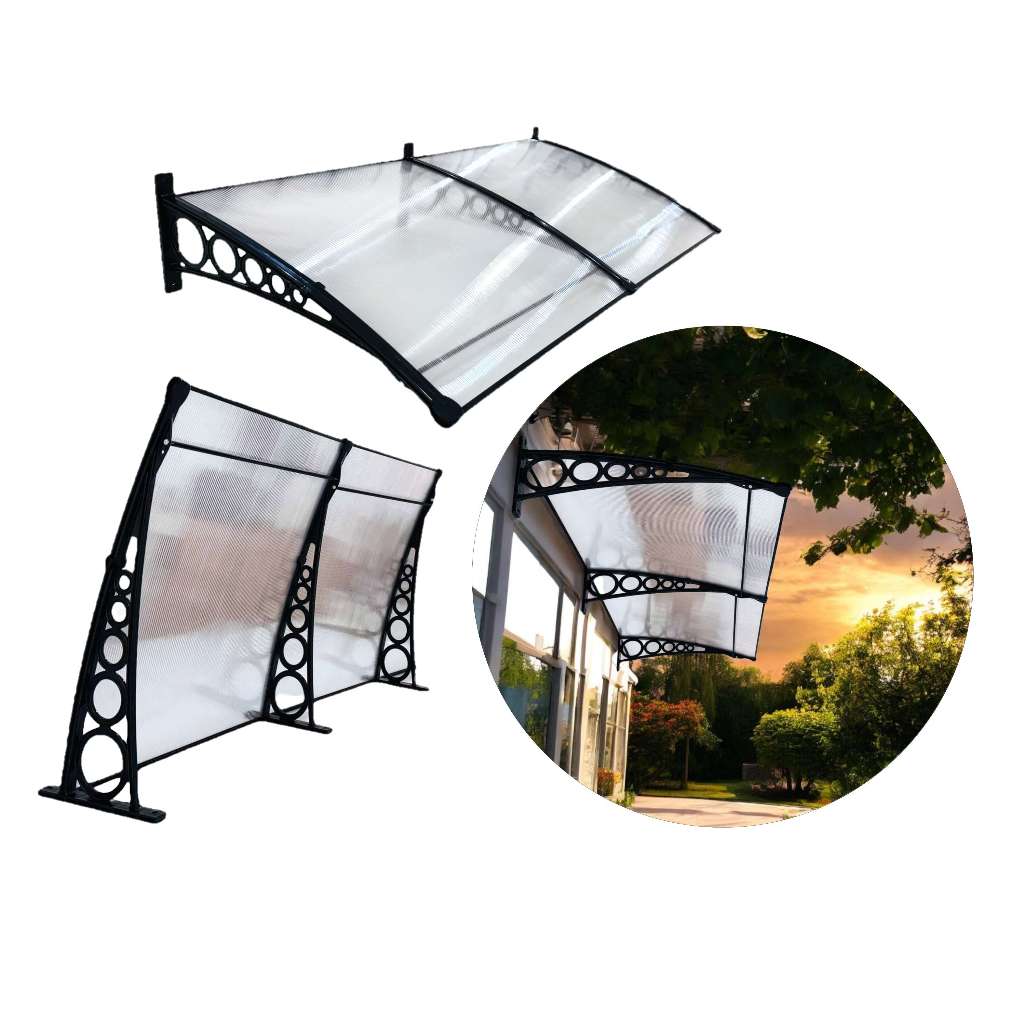 Toldo Imperial em Policarbonato 1,70x0,80m - para Janelas, Portas, Lojas - Com Fita De Vedação