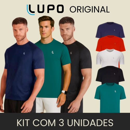 Kit 3 Camisetas Lupo Dry Fit Masculina Meia Manga Performance Academia ...