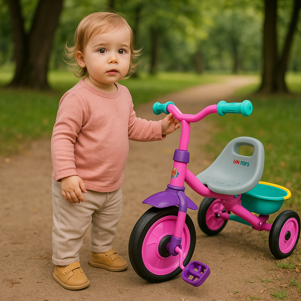 Triciclo Infantil Velotrol Motoca Com Pedal Rosa e Azul Suporta Até ...