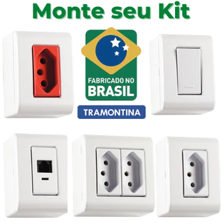 Conjunto Caixa de Sobrepor Tomada e Interruptor Lizflex Tramontina