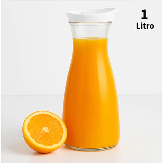 Garrafa Jarra De Vidro Decanter Com Tampa 880mL Suco Leite Vinho