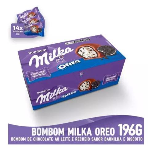 Bombom Milka Oreo Com 14 Unidades De 14g