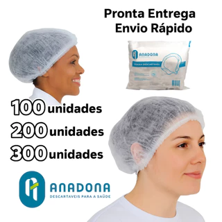 100 200 e 300 Unidades Touca Descartável TNT Sanfonada Branca - Toca de Cabelo Cozinha Fem e masc em Oferta na Shopee