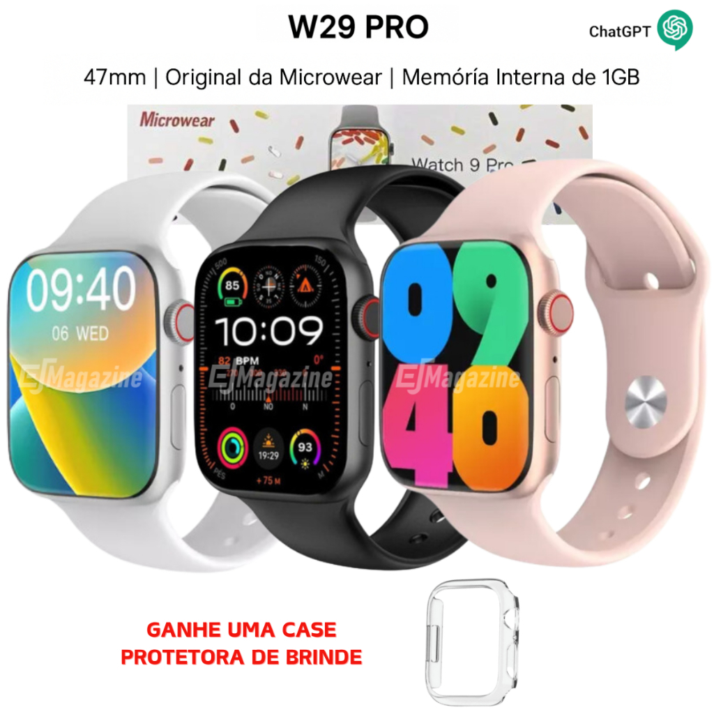 Relógio Smartwatch W29 Pro Series 9 Feminino Masculino Original ...