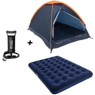Barraca Camping 2 Pessoas Porta Dupla com Colchão Inflável Casal Resistente + Bomba de Ar em Oferta na Shopee