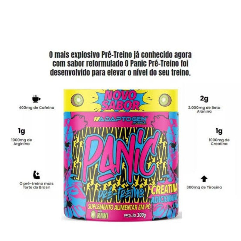 Panic Pré treino Adaptogen 150g Com Creatina