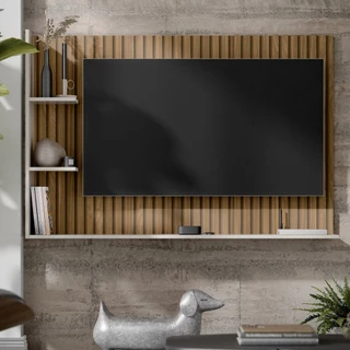 Painel Para TV 50 Polegadas Smart Para Sala Quarto Nicho Com Prateleira Berlim