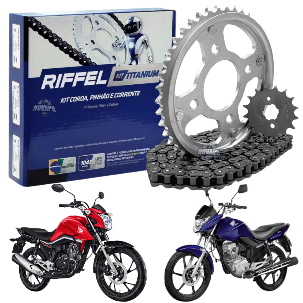 Kit Relação Tração Transmissão Honda Cg Titan Start Fan 160 2016 2017 ...