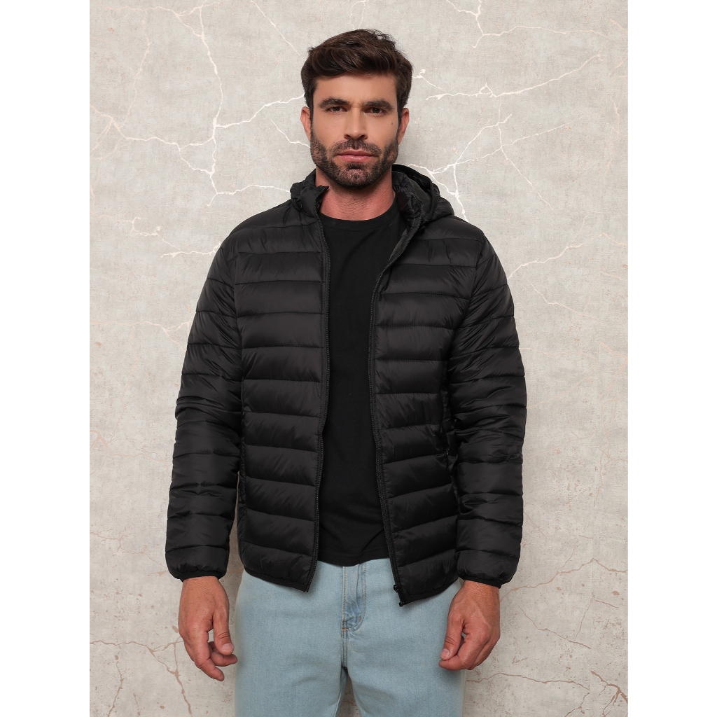 Jaqueta Puffer Bobojaco Califórnia Masculina Gomo Alcochoada Touca