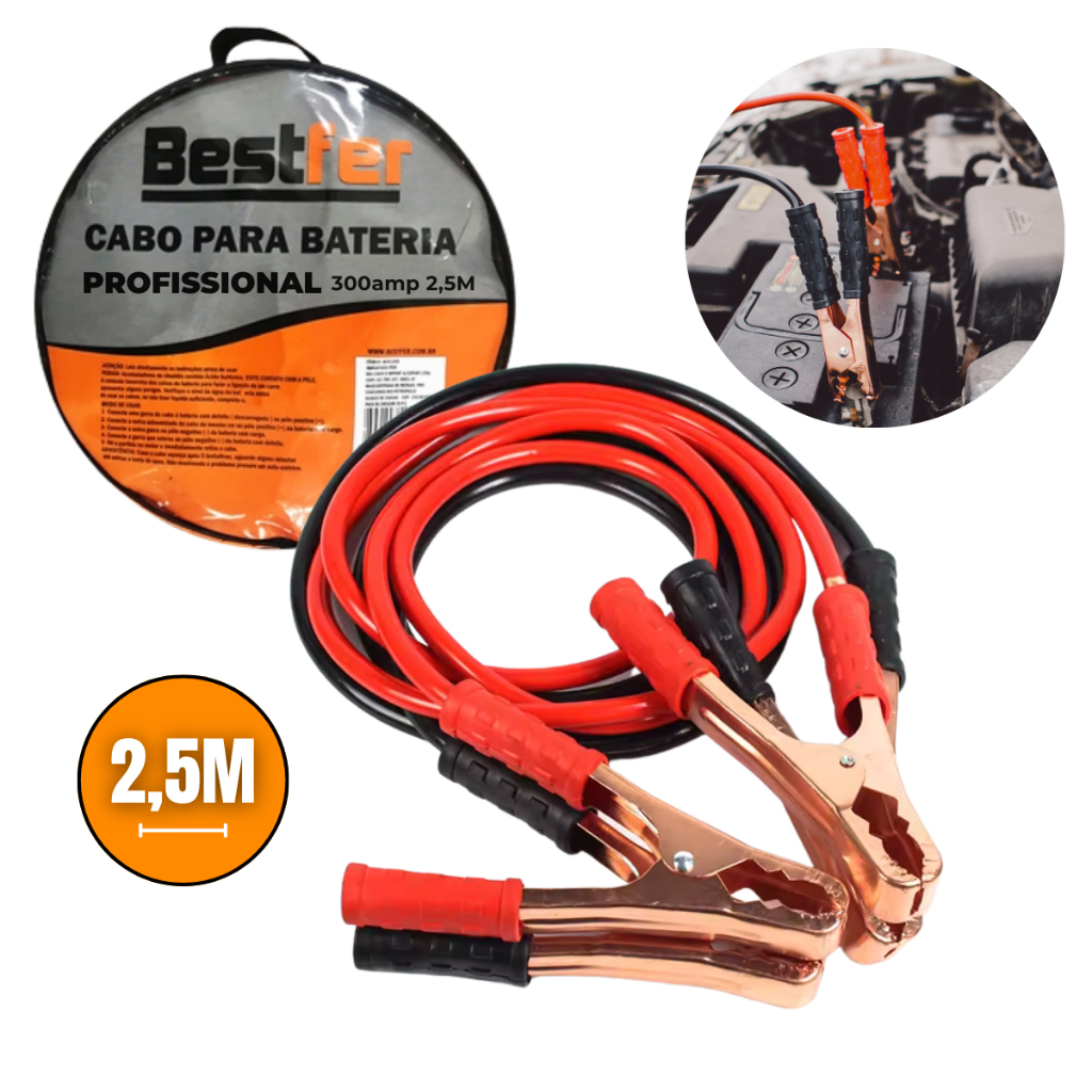 Cabo Chupeta Auxiliar de Carga Para Bateria De Carro e Moto ...