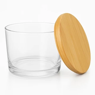 Kit 10 Potes de Vidro para Velas 150ml com Tampas Madeira Pote para Vela