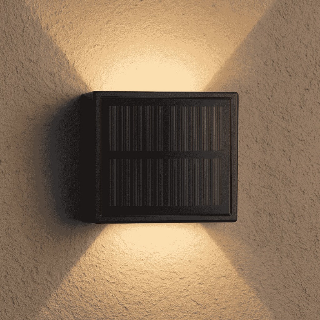 Luminária Solar Arandela Interna Externa 2 Focos Luz Quente Sensor Led