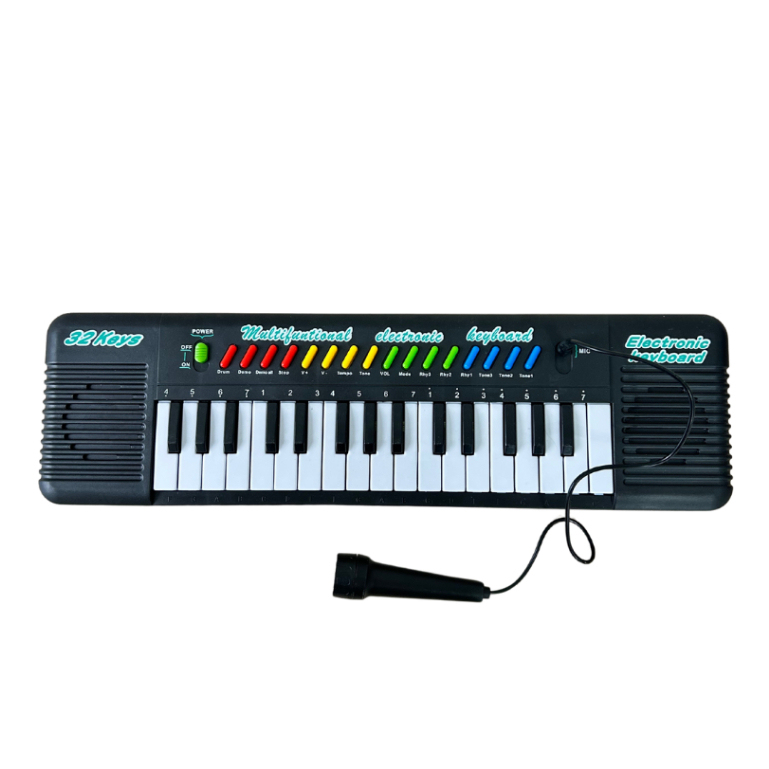Piano Teclado Musical Infantil 32 Teclas com Microfone _ Luzes e Sons ...