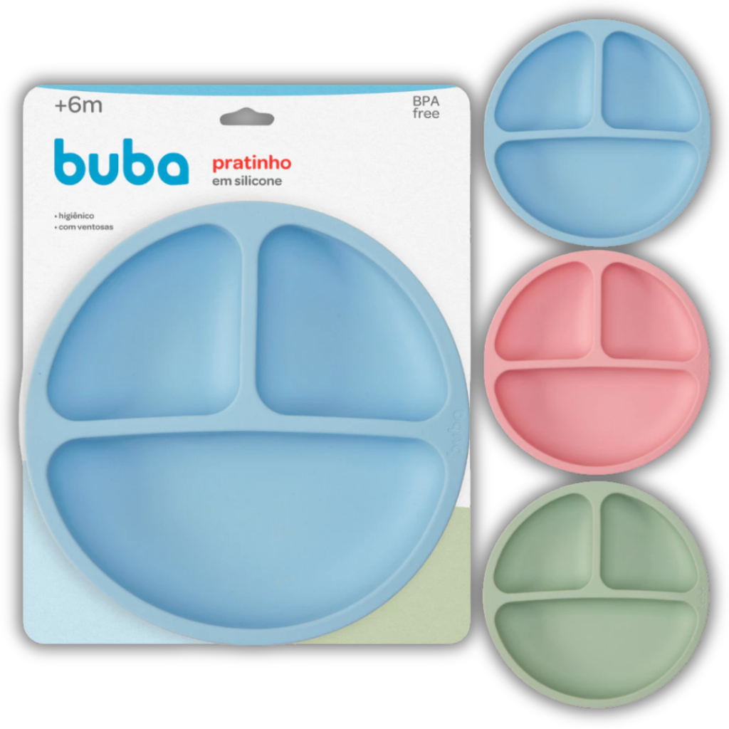Prato Infantil com Ventosa em Silicone Buba, Prato para Bebê com ...