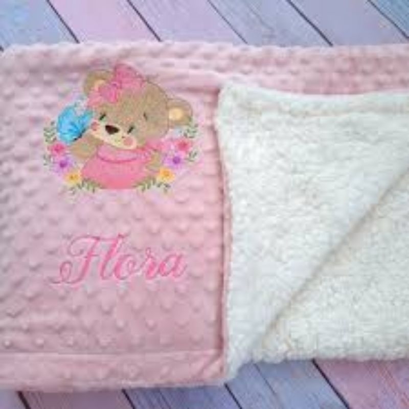 manta pipoquinha para bebê bordada e personalizada com nome | Shopee Brasil