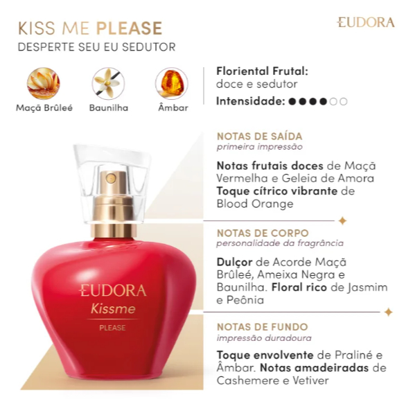 Eudora Kissme 香水 赤 Colônia Eudora Kiss Me | Shopee Brasil