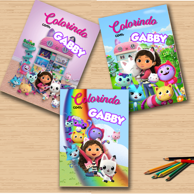 Livrinho de colorir personalizada casa mágica da Gabby para lembrança ...