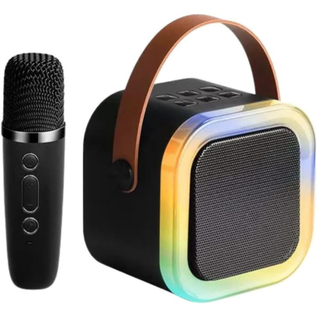 Caixa de Som Infantil Bluetooth com Microfone Karaokê, Luzes LED e ...