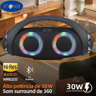 Inova Caixa de som Jumbo grande 40CM booms box 2 RGB Tws som caixa bluetooth Amplificada em Oferta na Shopee