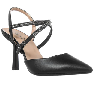 Scarpin Sapato Feminino Social Com Tira Strass Brilho Salto Fino Alto Luxo Conforto Elegante