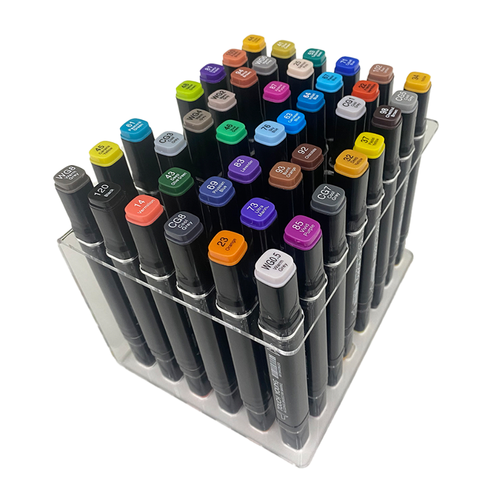 Porta Canetas Acrílico 3mm Opções de 24 a 120 Escolha o Seu Tamanho Ideal Bobbie Goods e Marcadores