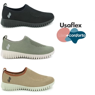 Tênis Feminino Usaflex Slip-on Conforto Tricot Ae2208 em Oferta na Shopee