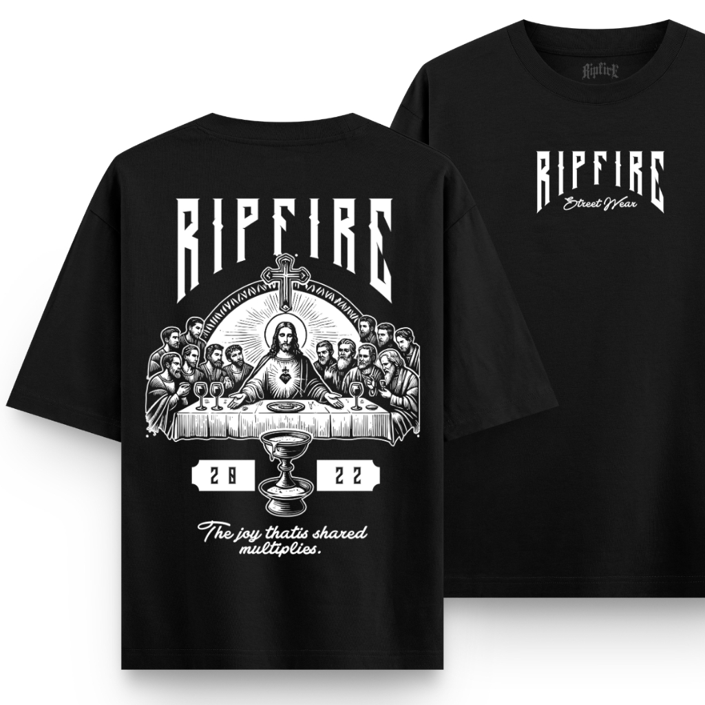 Camiseta Oversized Unissex Santa Ceia Ripfire Cristã