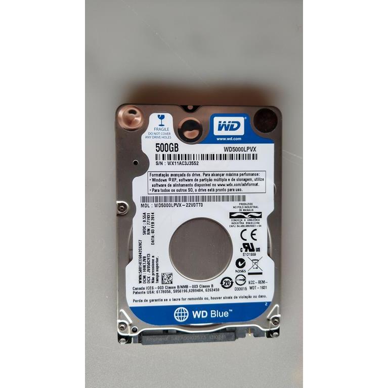 Hd Western Digital 500gb wd blue sata Notebook Slin 6mm | Shopee Brasil