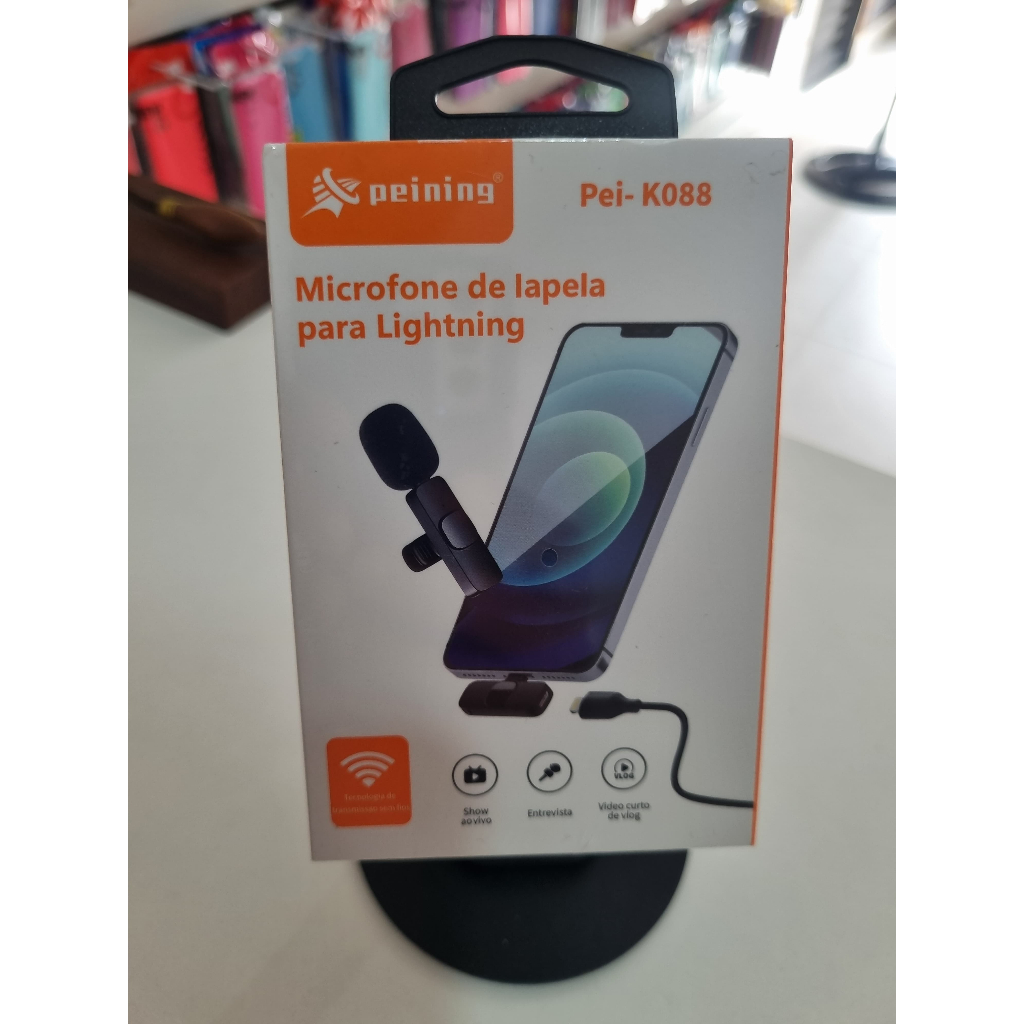 Microfone de Lapela sem fio Lightning Peining PEI-K088 | Shopee Brasil