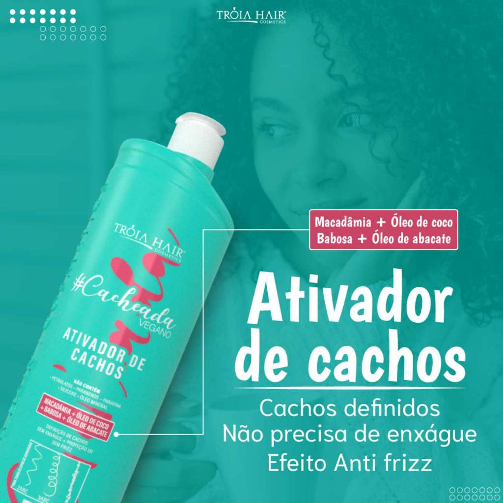 Ativador de Cachos Profissional Troia Cuidado Completo para Cachos ...